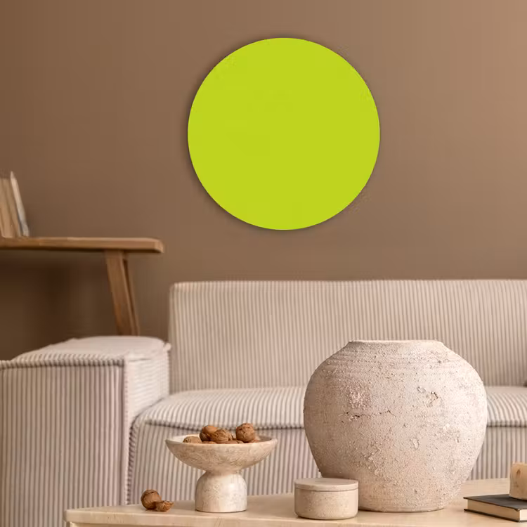 Electric - Lemon - Geel Akoestische PET Vilt - Rond klein 838 -sfeer1