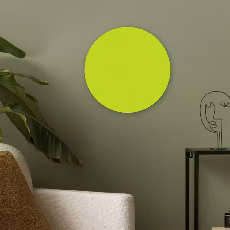 Electric - Lemon - Geel Akoestische PET Vilt - Rond klein 838 -sfeer2