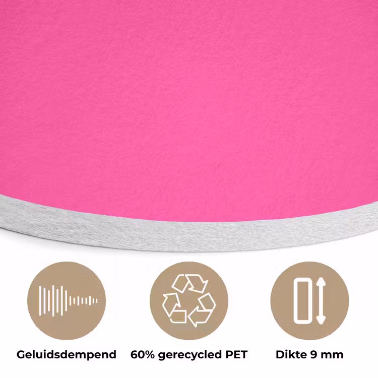 Electric - Magenta - Roze Akoestische PET Vilt - Rond klein 838 -closeup_NL
