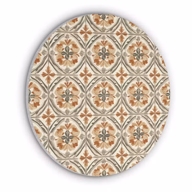 Elegant - Antiek - Kleurrijk Akoestische PET Vilt - Rond klein 838 -3d