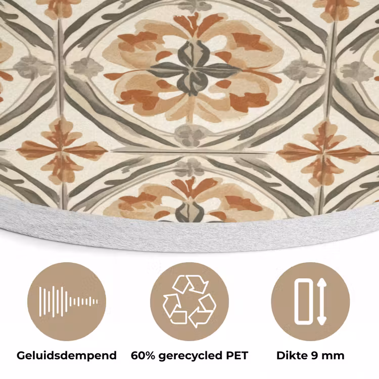 Elegant - Antiek - Kleurrijk Akoestische PET Vilt - Rond klein 838 -closeup_NL