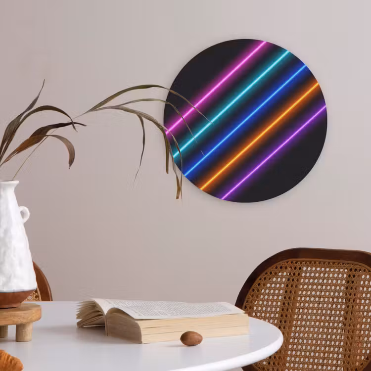 Esthetiek - Retro - Neon Akoestische PET Vilt - Rond klein -sfeer3