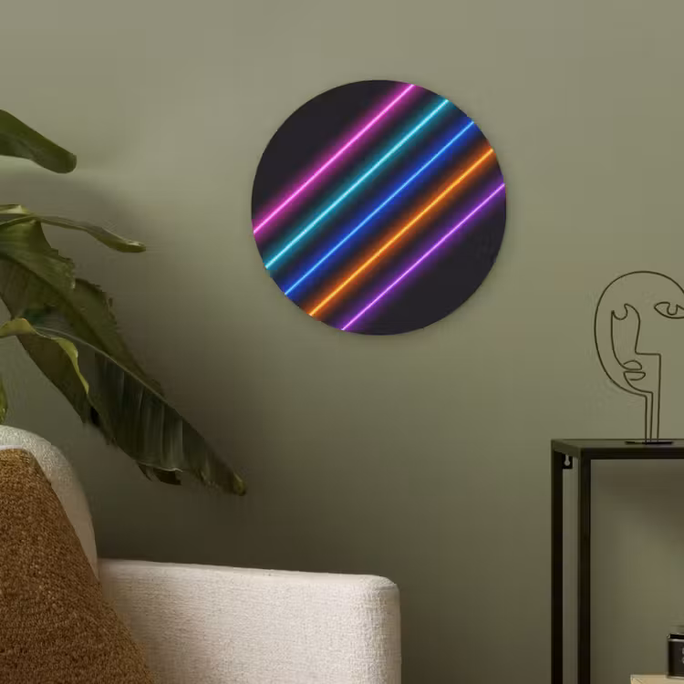 Esthetiek - Retro - Neon Akoestische PET Vilt - Rond klein -sfeer2
