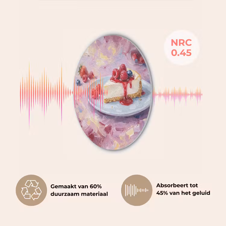 Eten - Cheesecake - Bessen - Abstract - Roze Akoestische PET Vilt - Rond klein -USP_NL