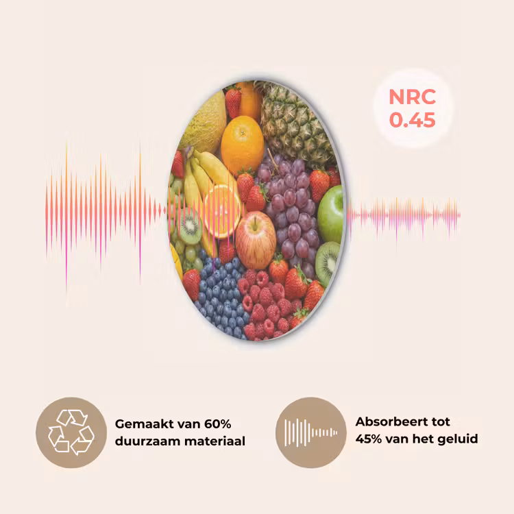 Eten - Fruit - Vers - Kleurrijk - Voeding Akoestische PET Vilt - Rond klein -USP_NL