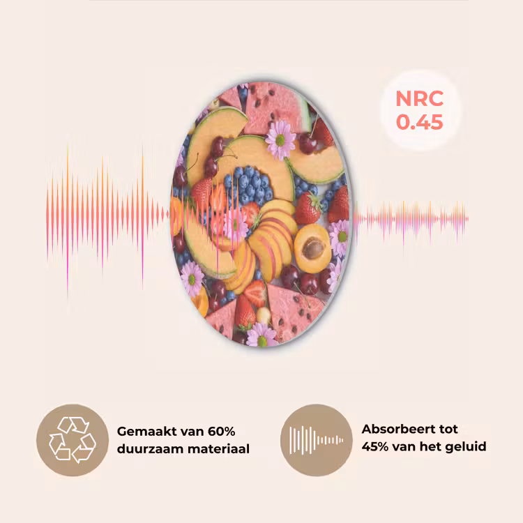 Eten - Fruit - Zomer - Kleurrijk Akoestische PET Vilt - Rond klein -USP_NL