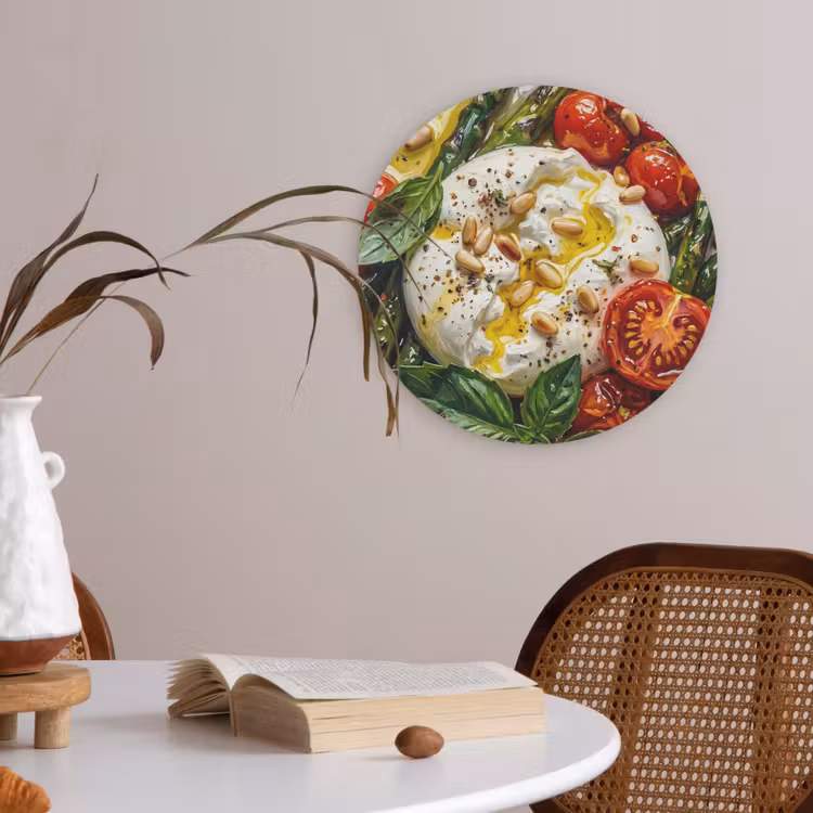 Eten - Groenten - Kaas - Modern - Vers Akoestische PET Vilt - Rond klein -sfeer3