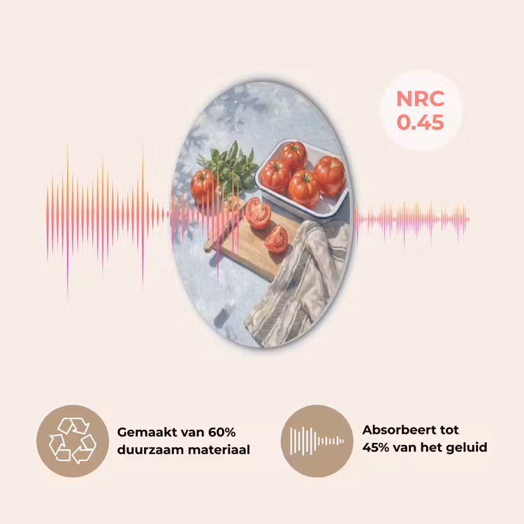 Eten - Keuken - Ingrediënten - Stillleven - Rood Akoestische PET Vilt - Rond klein -USP_NL