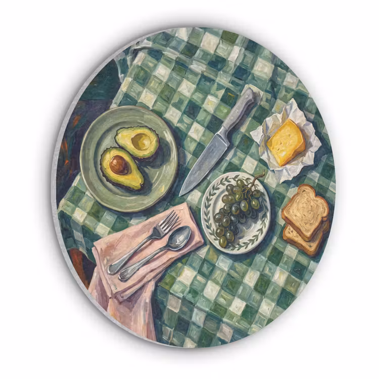 Eten - Ontbijt - Tafel - Modern - Groen Akoestische PET Vilt - Rond klein -3d