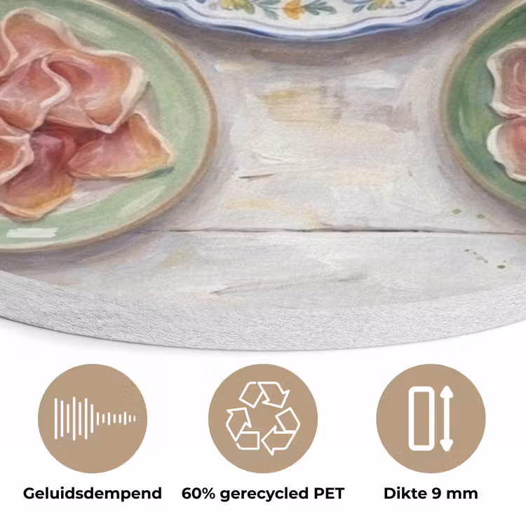 Eten - Tafel - Divers - Modern Akoestische PET Vilt - Rond klein -closeup_NL