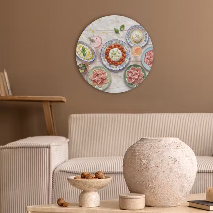 Eten - Tafel - Divers - Modern Akoestische PET Vilt - Rond klein -sfeer1
