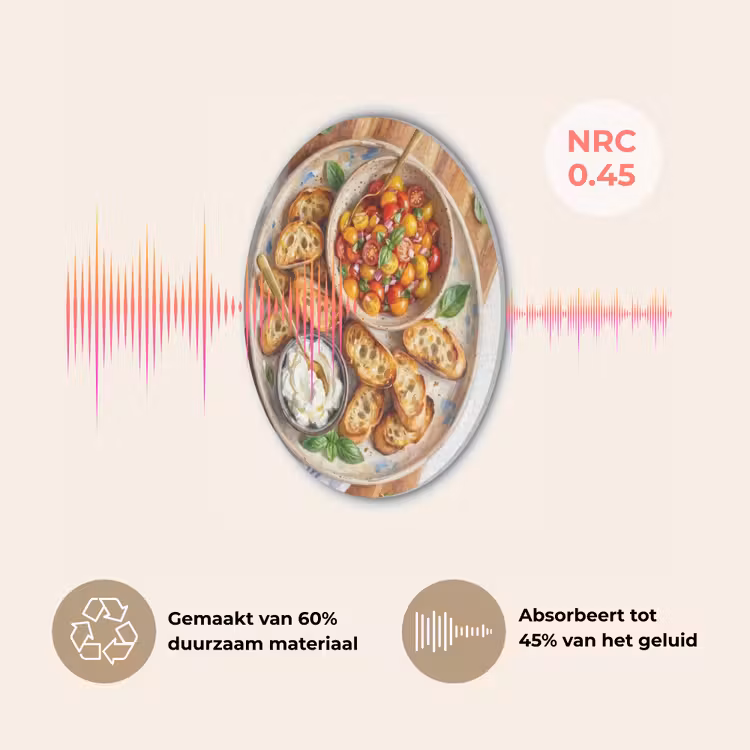Eten - Tomaat - Brood - Kleurrijk - Keuken Akoestische PET Vilt - Rond klein -USP_NL