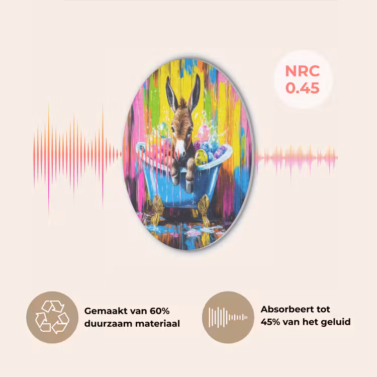 Ezel - Badkuip - Roze - Schuim Akoestische PET Vilt - Rond klein -USP_NL