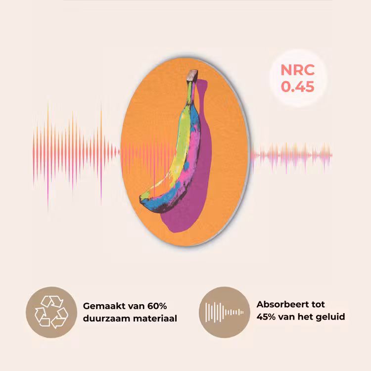 Felle kleuren - Banaan - popart Akoestische PET Vilt - Rond klein -USP_NL