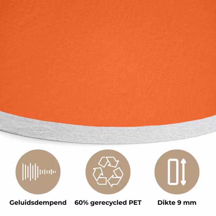 Fiery - Tangerine - Oranje Akoestische PET Vilt - Rond klein 838 -closeup_NL