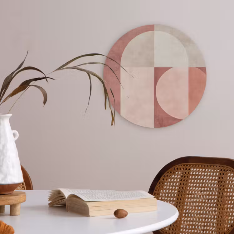 Figuren - Abstract - Roze Akoestische PET Vilt - Rond klein -sfeer3