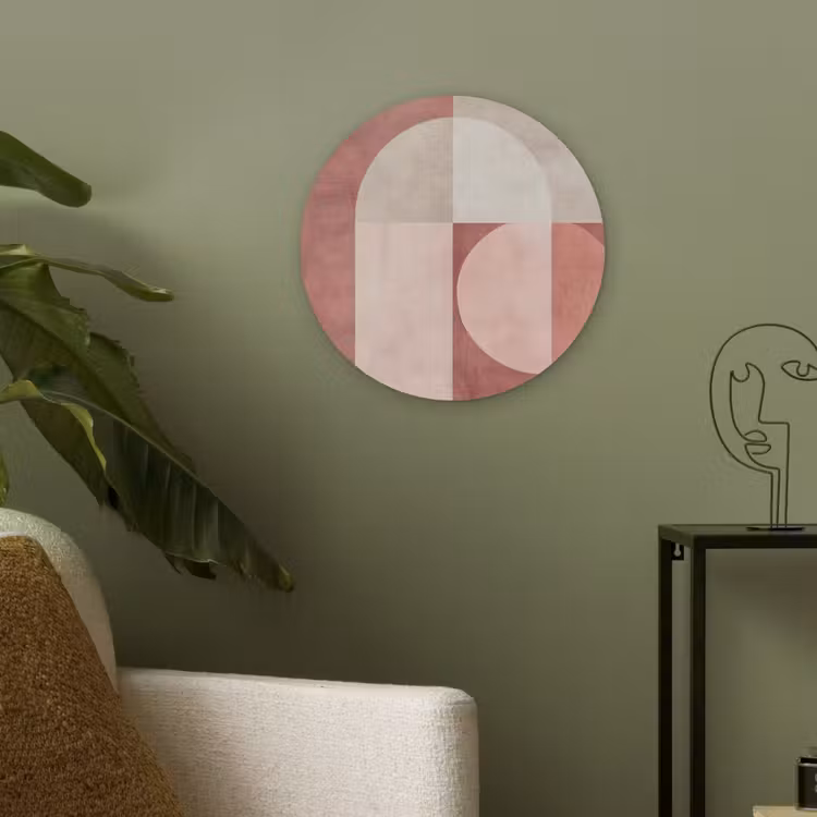 Figuren - Abstract - Roze Akoestische PET Vilt - Rond klein -sfeer2