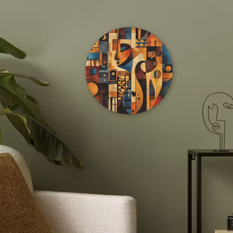 Figuren - Abstract - Symbolen Akoestische PET Vilt - Rond klein -sfeer2
