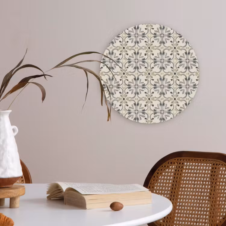 Floraal - Patroon - Kleurrijk Akoestische PET Vilt - Rond klein 838 -sfeer3