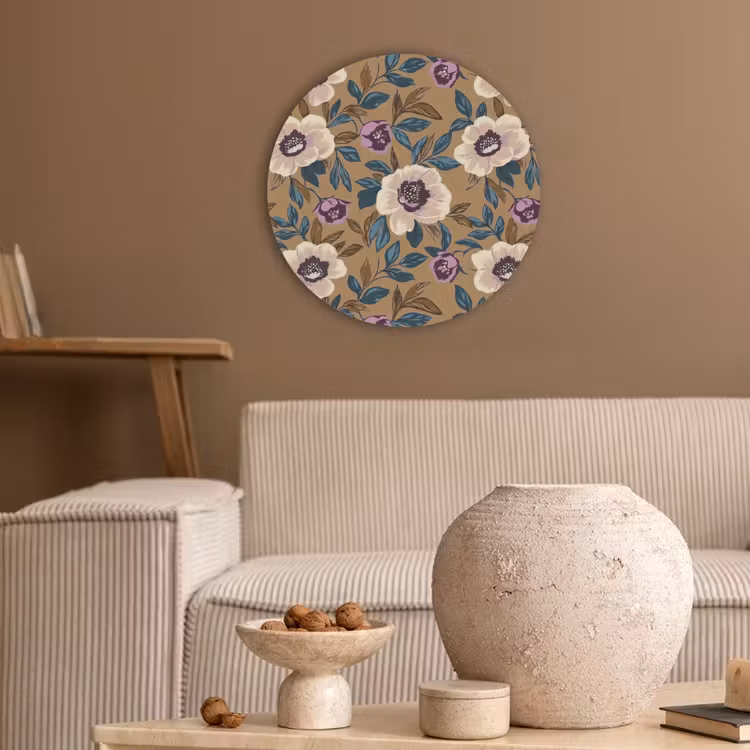 Floraal - Stilleven - Kleurrijk Akoestische PET Vilt - Rond klein 838 -sfeer1
