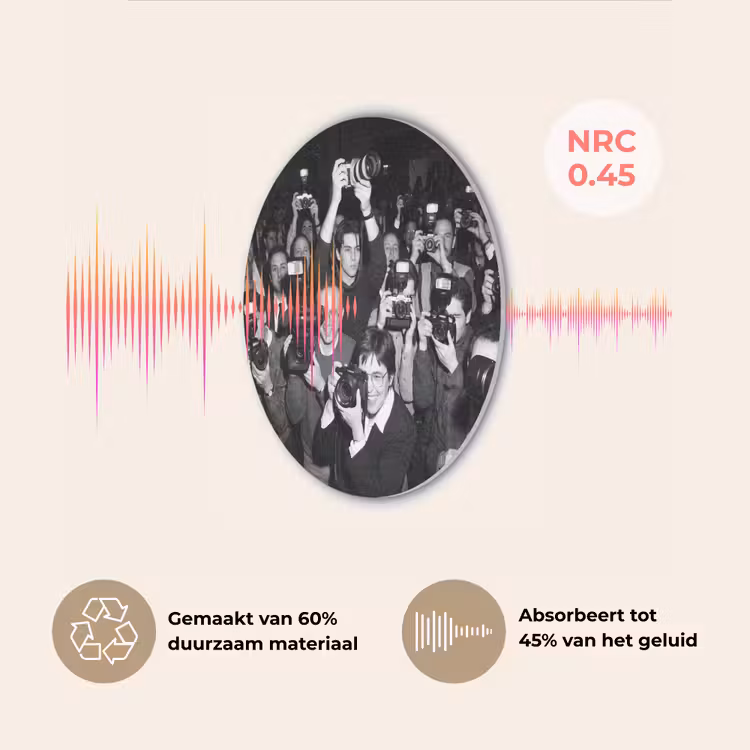 Fotografen - Menigte - Flitsers - Journalistiek Akoestische PET Vilt - Rond klein -USP_NL
