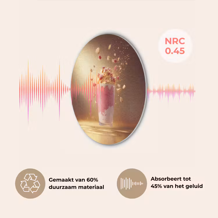 Framboos - Smoothie - Drinken - Roze Akoestische PET Vilt - Rond klein -USP_NL