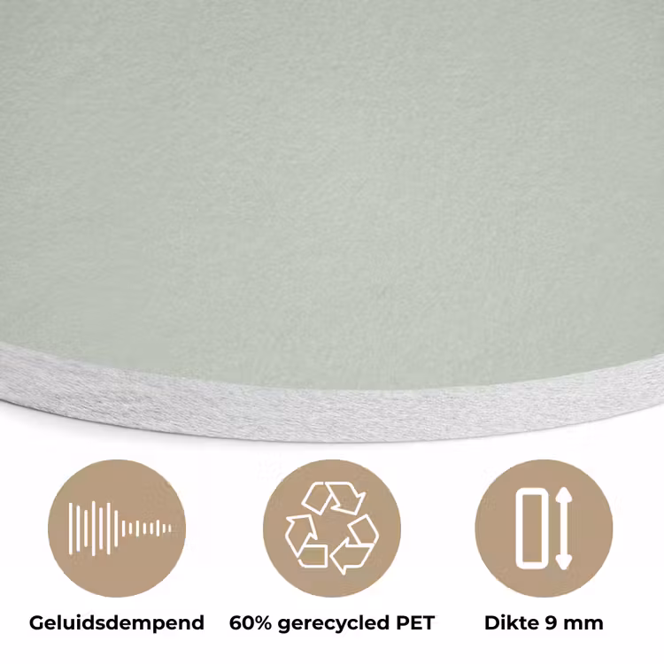 Frosted - Mint - Groen Akoestische PET Vilt - Rond klein 838 -closeup_NL