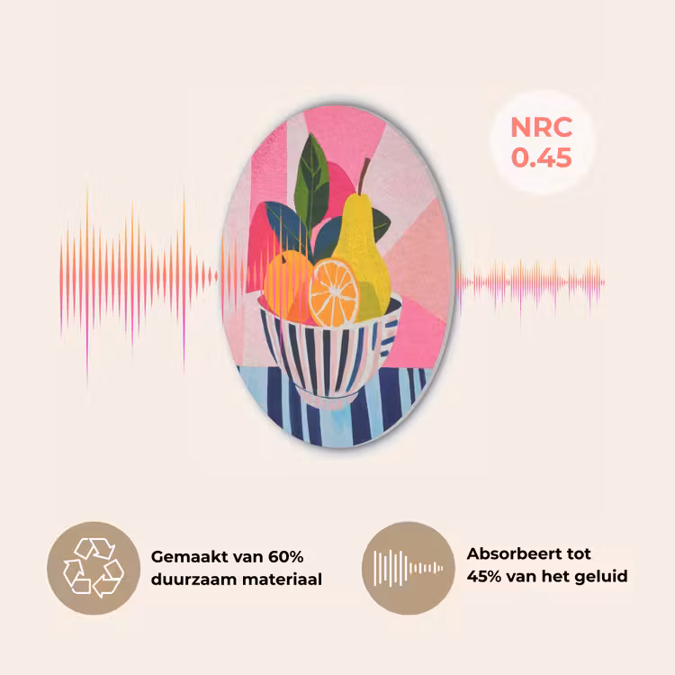 Fruit - Abstracte achtergrond - Roze Akoestische PET Vilt - Rond klein -USP_NL