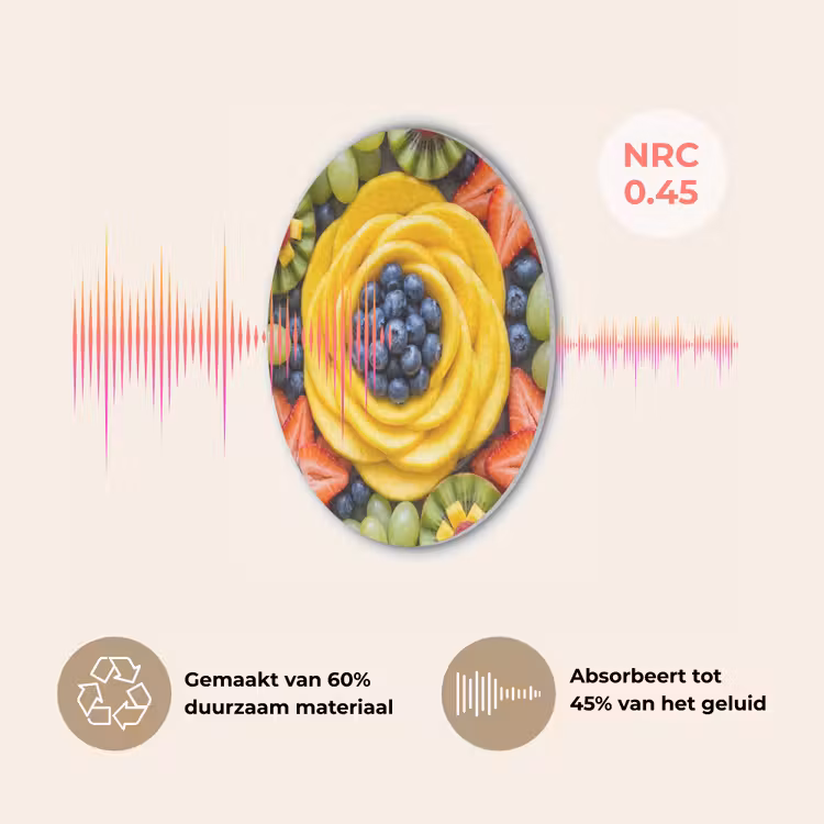 Fruit - Arrangement - Gezond - Kleurrijk - Eten Akoestische PET Vilt - Rond klein -USP_NL