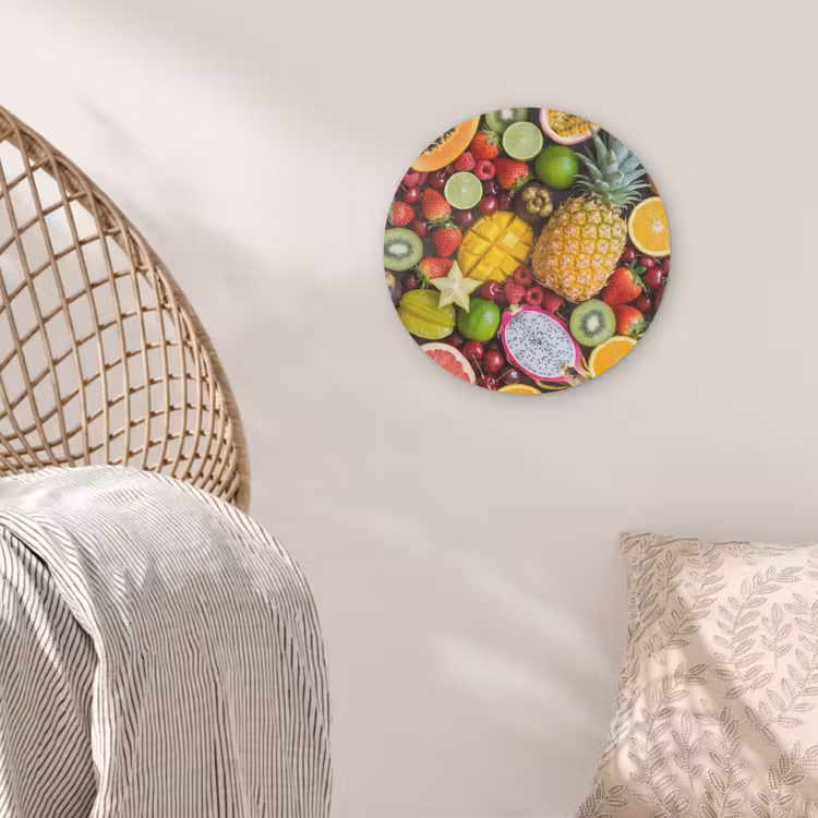 Fruit - Assortiment - Vers - Gezond - Kleurrijk Akoestische PET Vilt - Rond klein -sfeer4