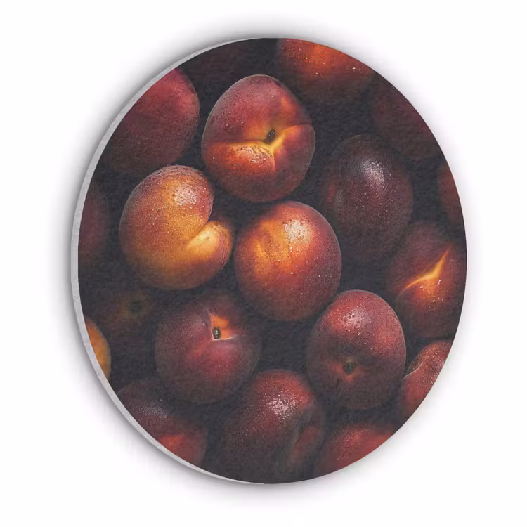 Fruit - Close up - Nectarines Akoestische PET Vilt - Rond klein -3d