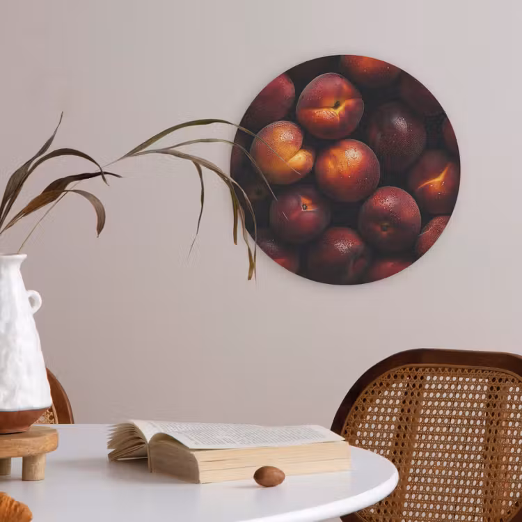 Fruit - Close up - Nectarines Akoestische PET Vilt - Rond klein -sfeer3