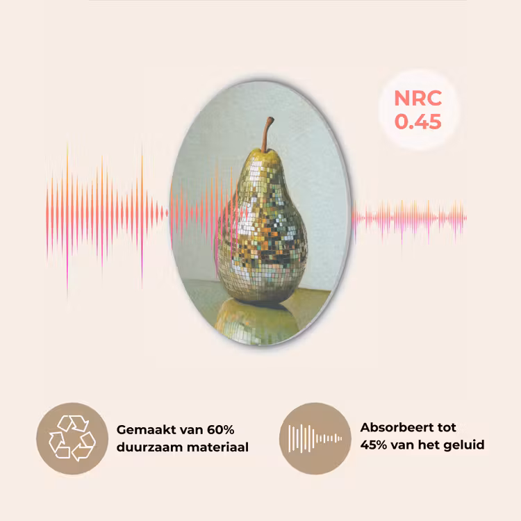 Fruit - Disco - Art - Glitter Akoestische PET Vilt - Rond klein -USP_NL
