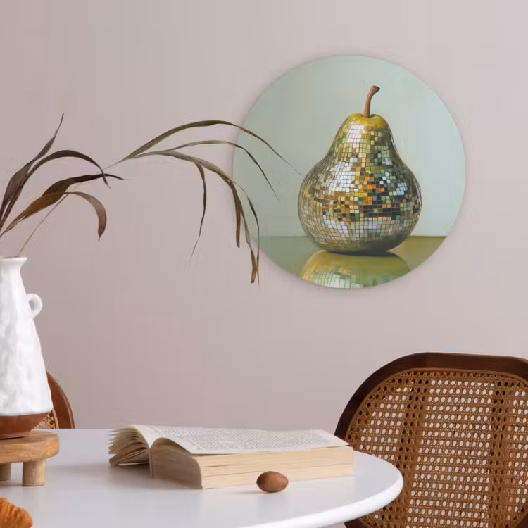 Fruit - Disco - Art - Glitter Akoestische PET Vilt - Rond klein -sfeer3