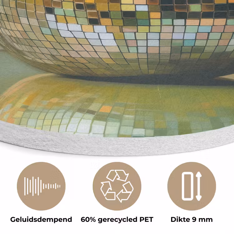 Fruit - Disco - Art - Glitter Akoestische PET Vilt - Rond klein -closeup_NL