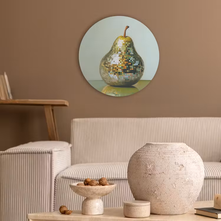 Fruit - Disco - Art - Glitter Akoestische PET Vilt - Rond klein -sfeer1