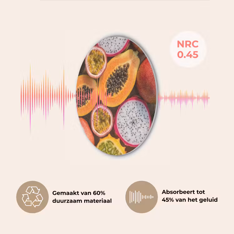 Fruit - Geopend - Tropisch - Eten - Kleurrijk Akoestische PET Vilt - Rond klein -USP_NL