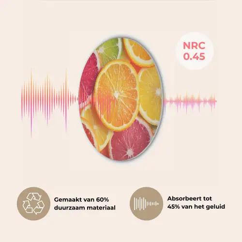 Fruit - Kleurrijk - Close up Akoestische PET Vilt - Rond klein -USP_NL