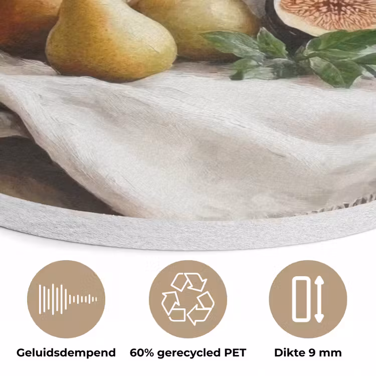 Fruit - Kruiden - Landelijk Akoestische PET Vilt - Rond klein -closeup_NL