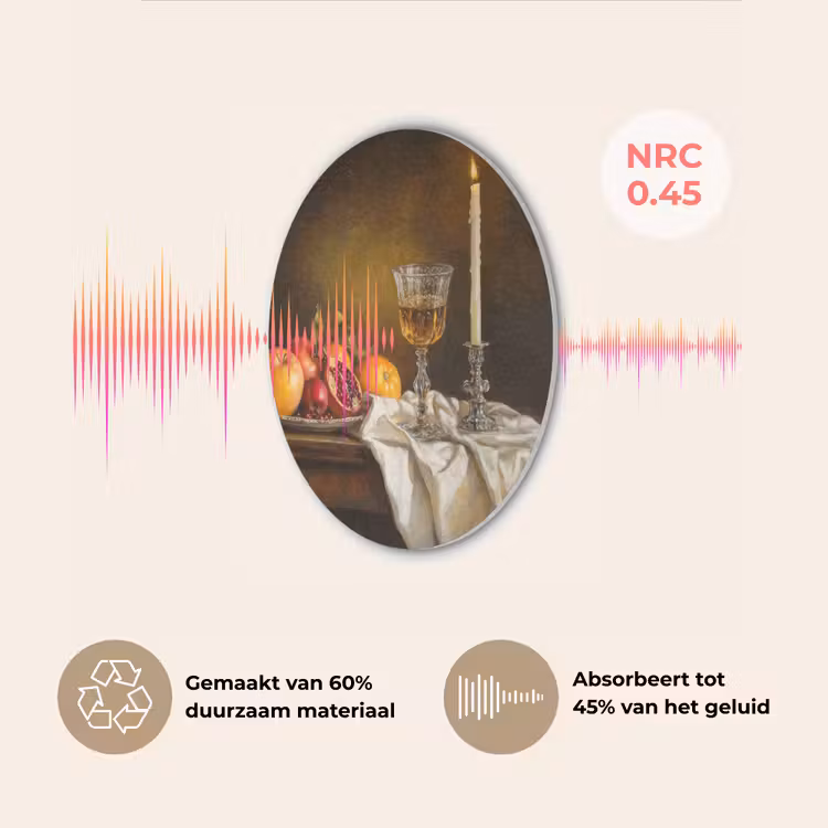 Fruit - Stilleven - Wijn - Kaars Akoestische PET Vilt - Rond klein -USP_NL
