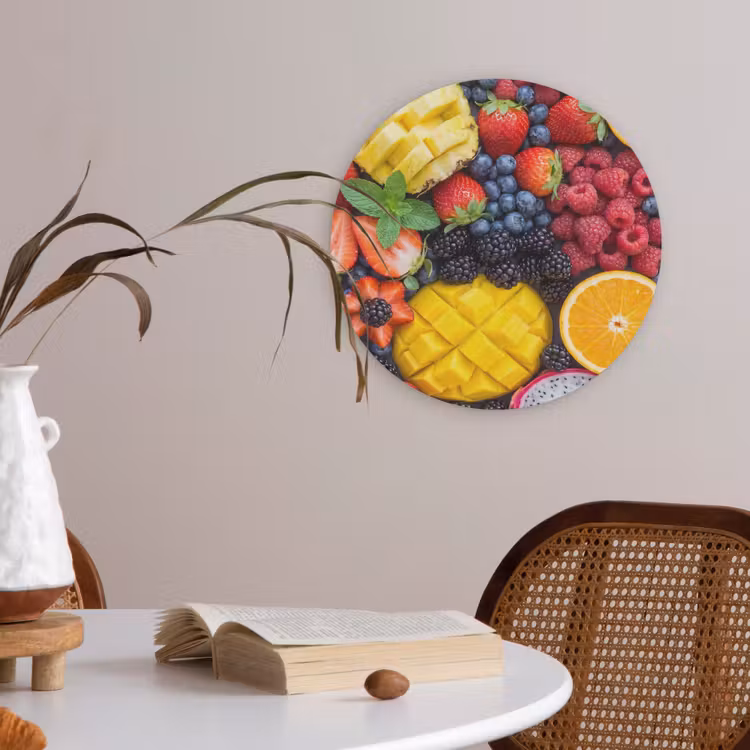 Fruit - Vers - Kleurrijk - Eten Akoestische PET Vilt - Rond klein -sfeer3