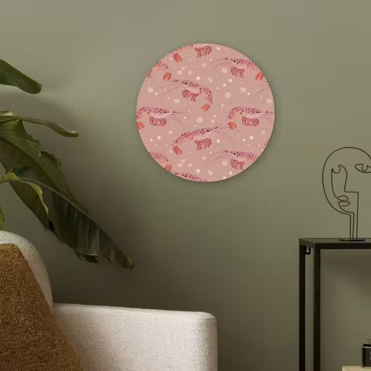 Garnalen - Stippen - Roze Akoestische PET Vilt - Rond klein 838 -sfeer2