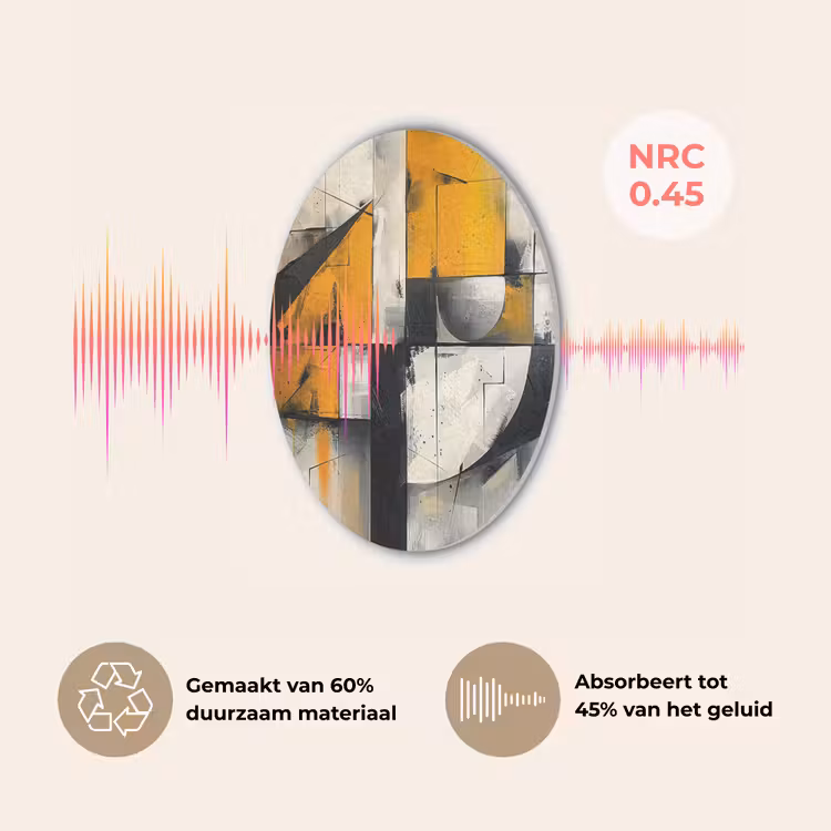 Geel - Abstract - Modern - Vormen Akoestische PET Vilt - Rond klein -USP_NL