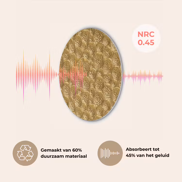 Gehamerd - Mozaïek - Antiek - Goud Akoestische PET Vilt - Rond klein 838 -USP_NL