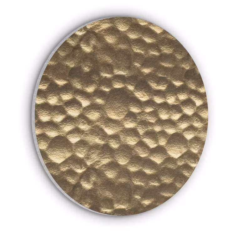Gehamerd - Reliëf - Textuur - Bronsgoud Akoestische PET Vilt - Rond klein 838 -3d