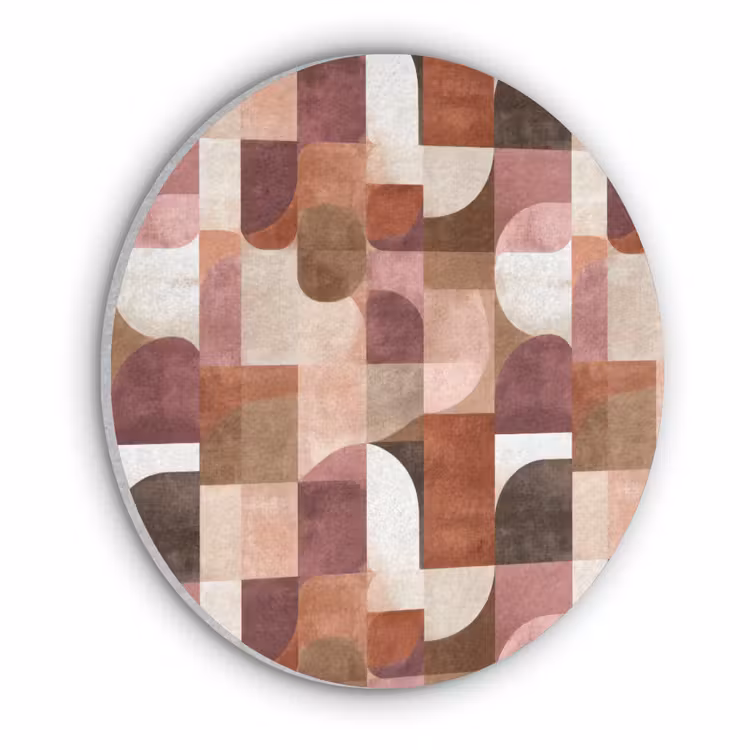 Geometrie - Modern - Retro Akoestische PET Vilt - Rond klein 838 -3d