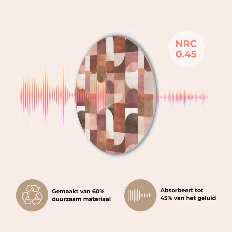 Geometrie - Modern - Retro Akoestische PET Vilt - Rond klein 838 -USP_NL