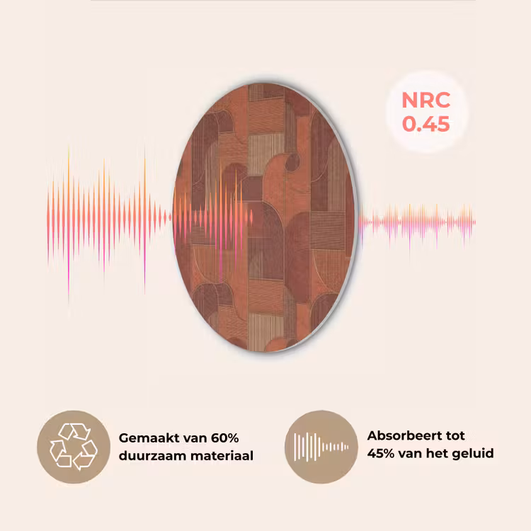 Geometrisch - Abstract - Textuur - Bruin Akoestische PET Vilt - Rond klein 838 -USP_NL