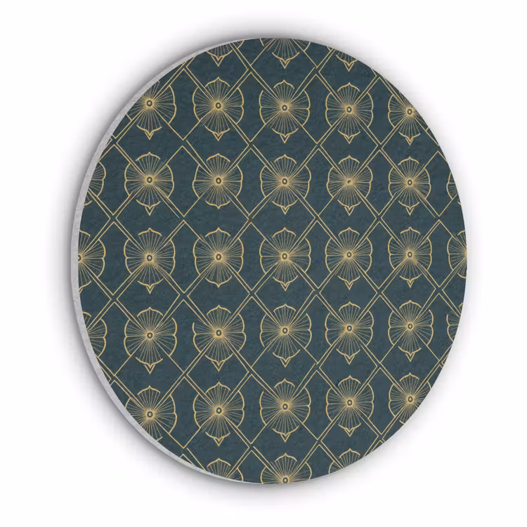 Geometrisch - Elegant - Groen Akoestische PET Vilt - Rond klein 838 -3d