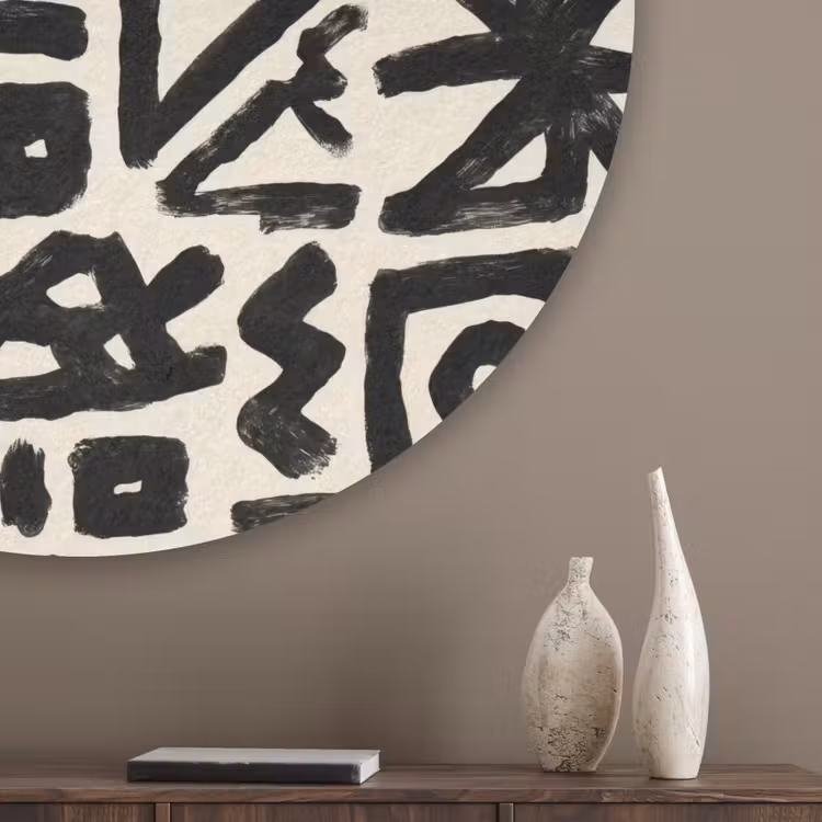 Geometrisch - Figuren - Zwart Akoestische PET Vilt - Rond klein 838 -sfeer5_closeup